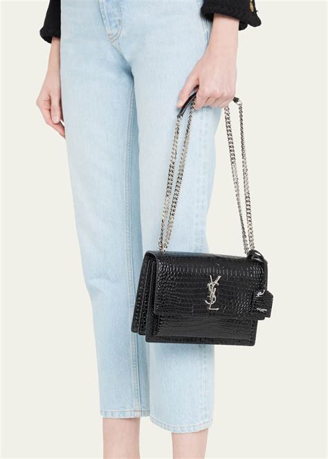 ysl velvet sunset bag|ysl crocodile crossbody bag.